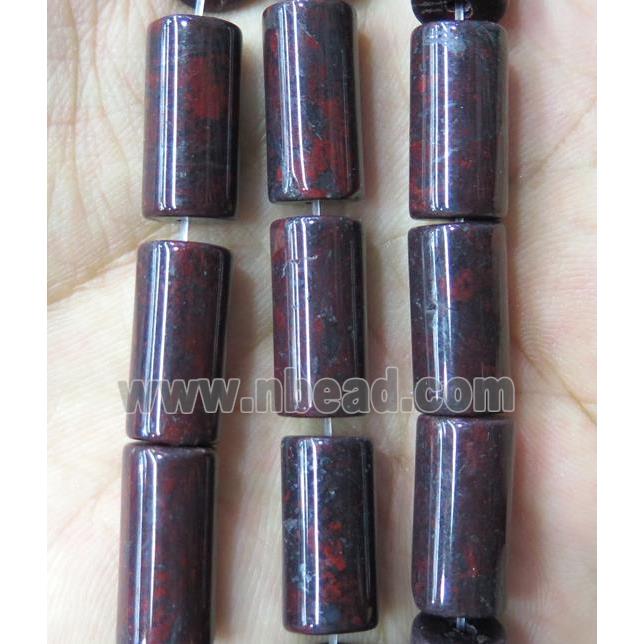 red Autumn Jasper tube beads