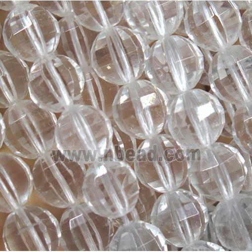 white Clear Quartz beads, Pumpkin, faceted round