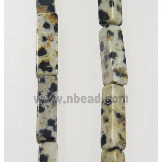 black spotted dalmatian jasper cuboid beads