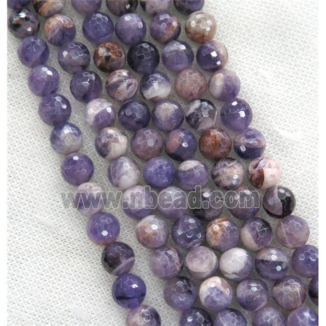 Amethyst beads, faceted round