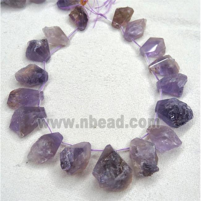 purple Amethyst collar beads, teardrop, faceted