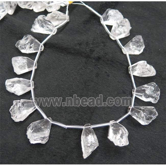 Clear Quartz collar beads, teardrop, topdrilled