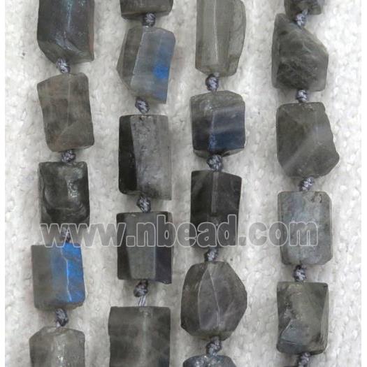 labradorite chip beads, tube