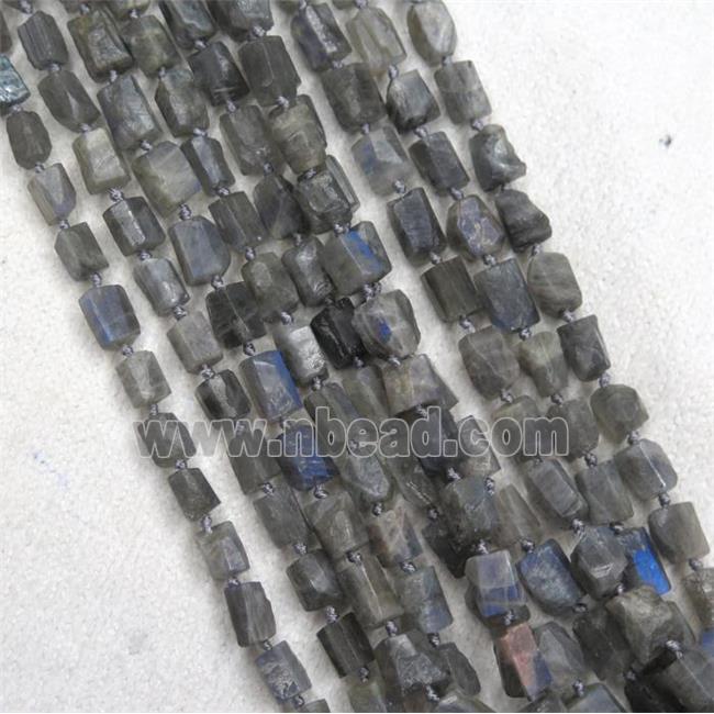 labradorite chip beads, tube