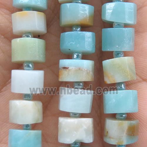 Amazonite bead, faceted heishi