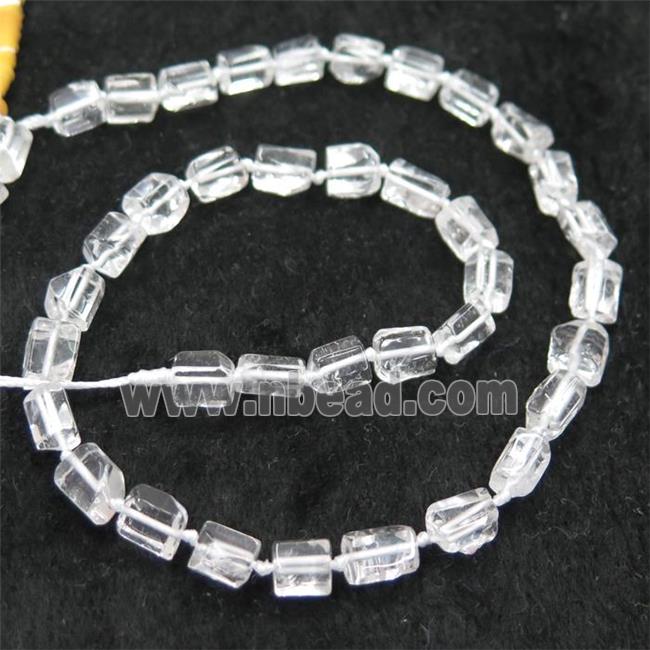 Clear Quartz chip bead, tube, polished