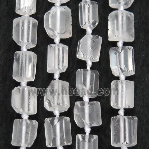 Cear Quartz bead chips, tube