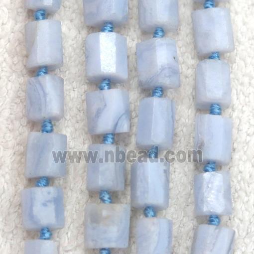 Blue Lace Agate chip bead, tube