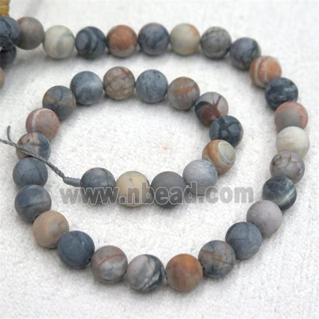 Picasso Jasper Beads Creek Matte Round