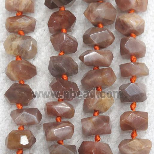 darkpink SunStone beads, freeform