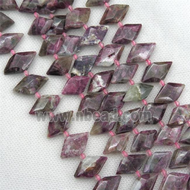 Tourmaline beads, faceted bullet