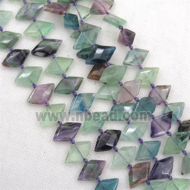 Fluorite beads, faceted bullet