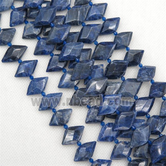 blue Sodalite bead, faceted bullet