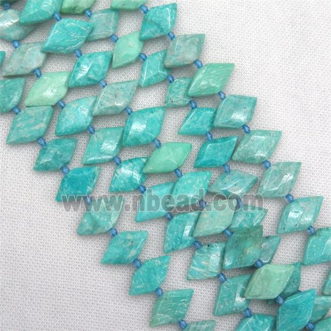 blue Amazonite bead, faceted bullet