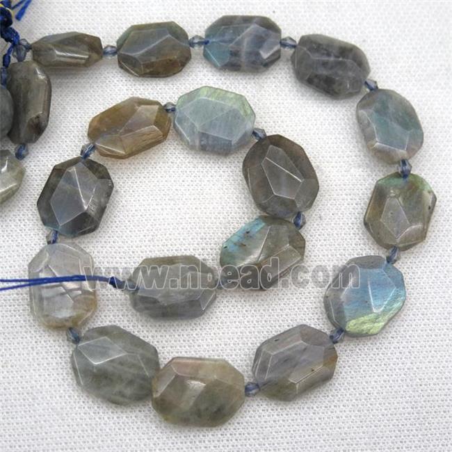 Labradorite beads, faceted rectangle