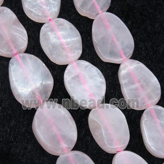 Rose Quartz beads, matte, freeform