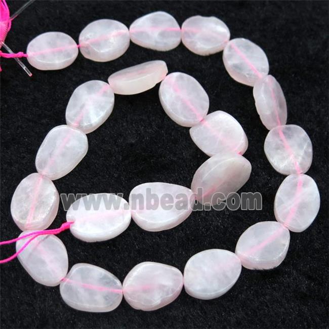 Rose Quartz beads, matte, freeform