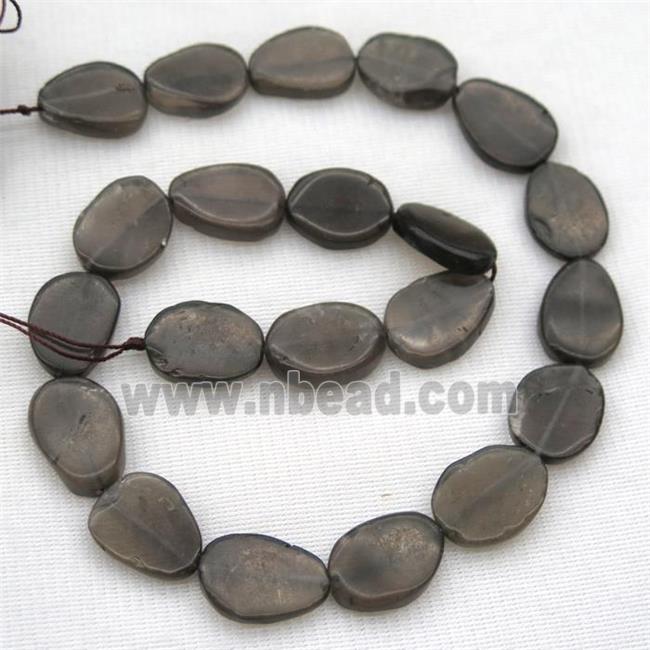 Smoky Quartz bead, matte, freeform