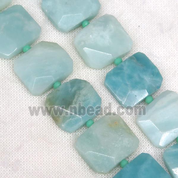 Chinese Amazonite nugget beads, faceted rectangle