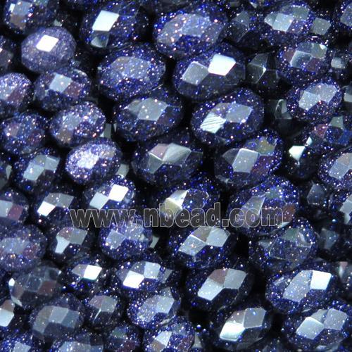 blue sandStone beads, faceted rondelle