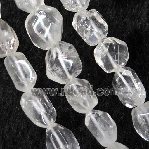 Clear Quartz beads chip, faceted freeform