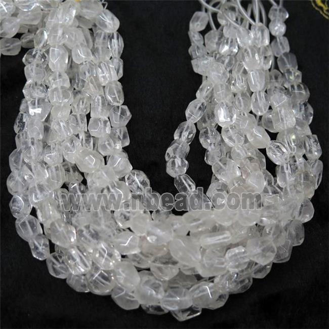 Clear Quartz beads chip, faceted freeform