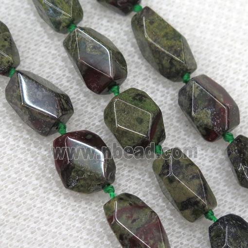 Dragon BloodStone chip beads, faceted freeform