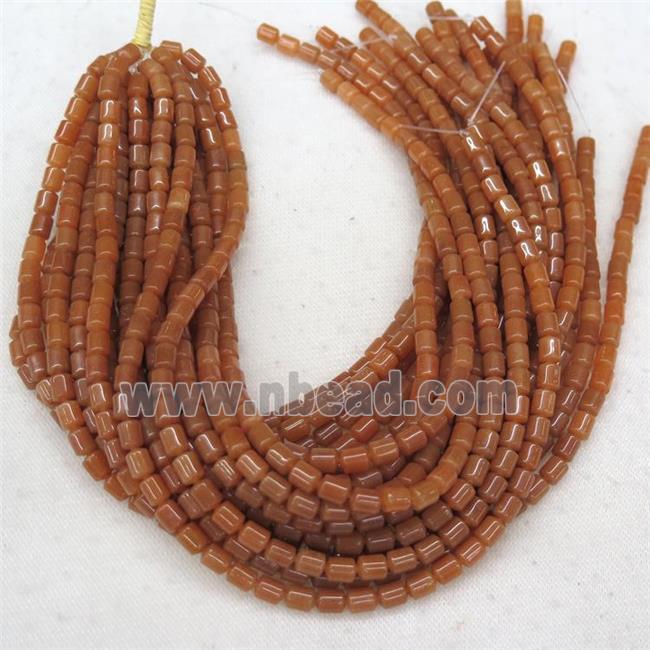 red Aventurine tube beads