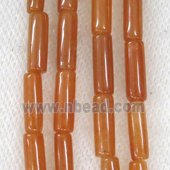 Red Aventurine tube beads