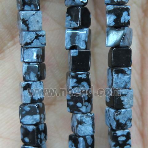 Snowflake Jasper cube beads