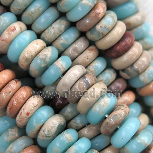 Imperial Jasper heishi beads, blue