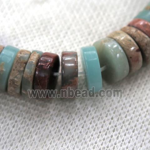 blue Imperial Jasper heishi beads, synthetic