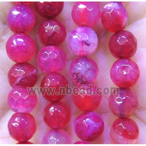 red agate bead, faceted round