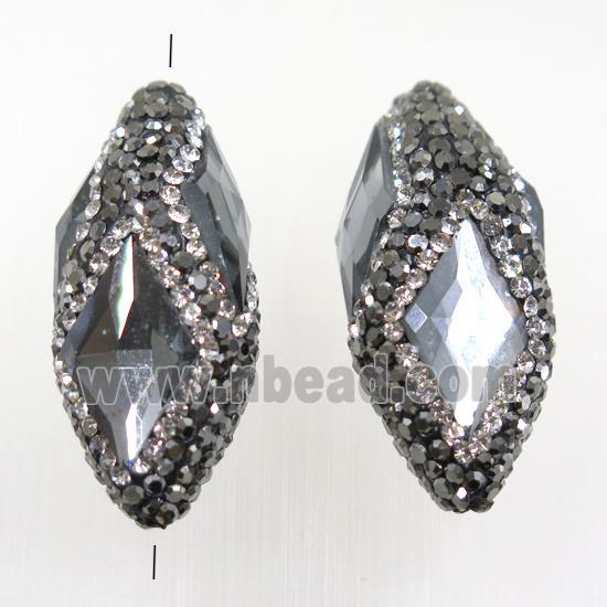 Crystal glass beads paved rhinestone, Rice