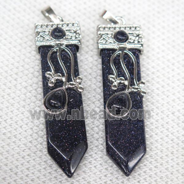 blue SandStone arrowhead pendant