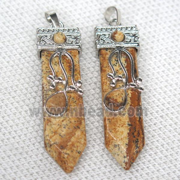 Picture Jasper arrowhead pendant