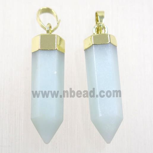 blue Aventurine bullet pendant, gold plated