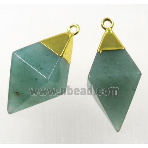 green Aventurine pendant, gold plated