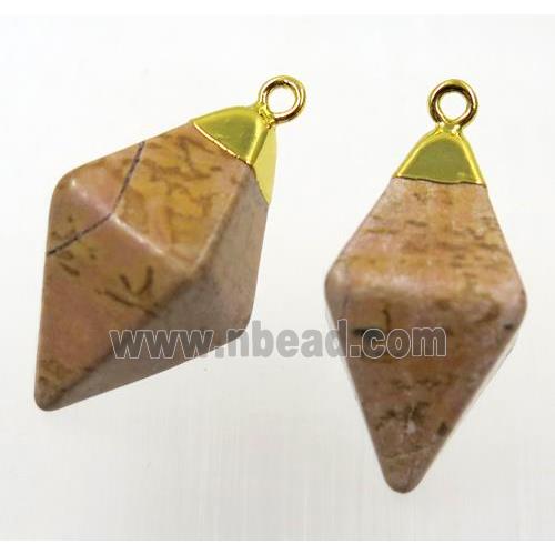 Picture Jasper pendant, gold plated