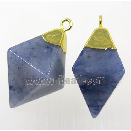 blue Aventurine pendant, gold plated