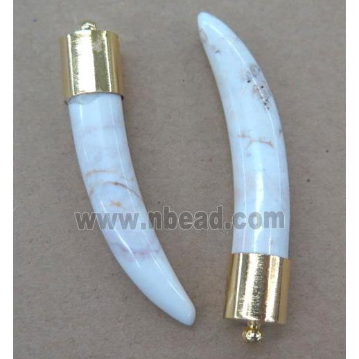 white Turquoise horn pendant