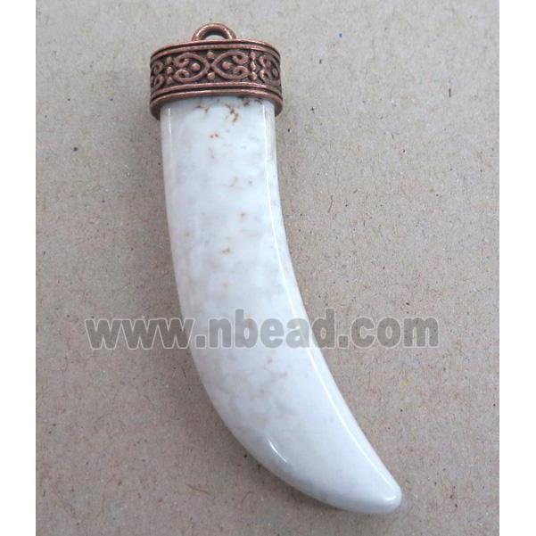 White Turquoise Horn Pendant