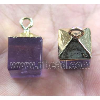 amethyst cube pendant