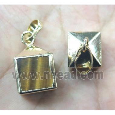 tiger eye pendant, cube