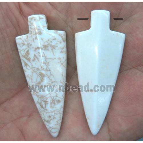 white turquoise arrowhead pendant