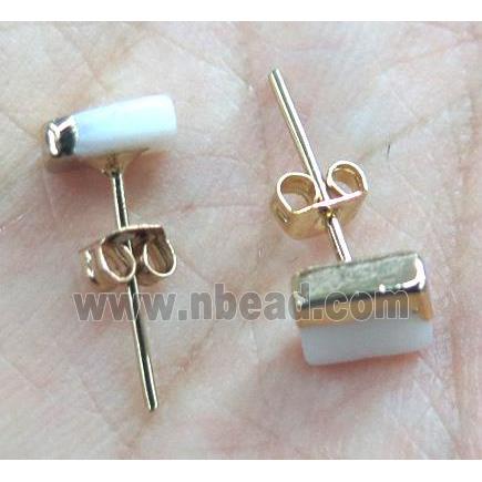 shell earring studs, white