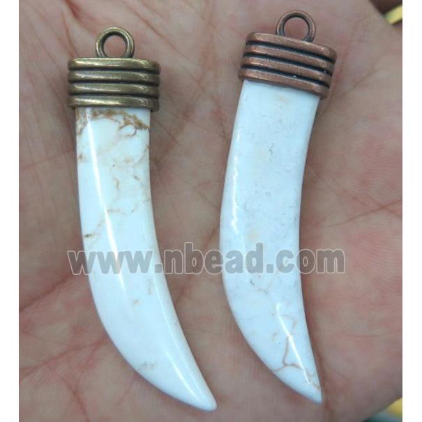 white turquoise horn pendant