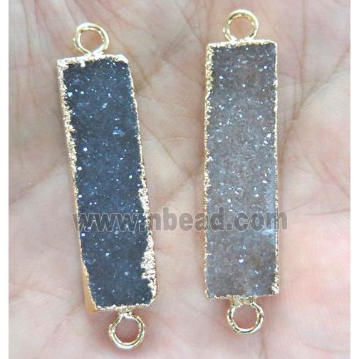 agate druzy connector, rectangle, AA grade