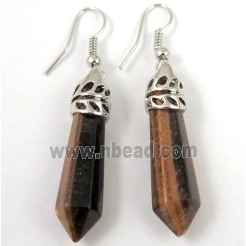 tiger eye stone stick earring