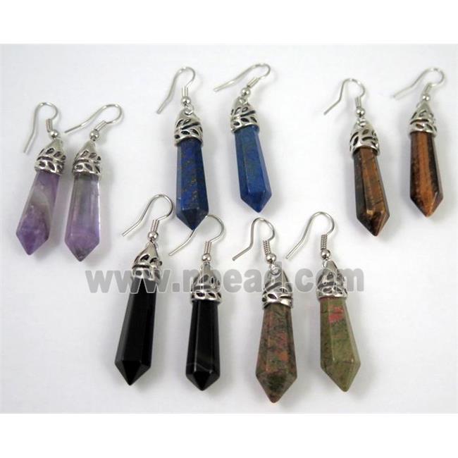 mix gemstone stick earring